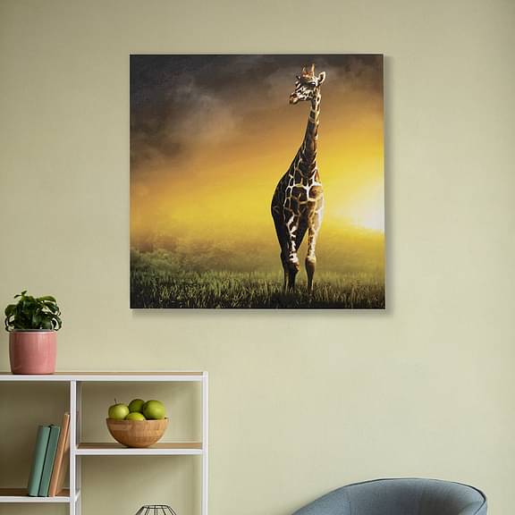 Wakefit Giraffe in the wild Wall Painting