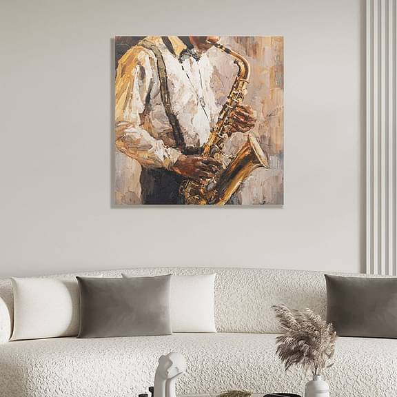 Wakefit Saxophone player Wall Painting
