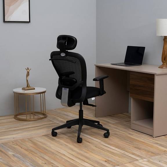 Wakefit Safari High Back Nylon Base Multi Lock Office Chair (Black) : DIY (Do-It-Yourself )Assembly