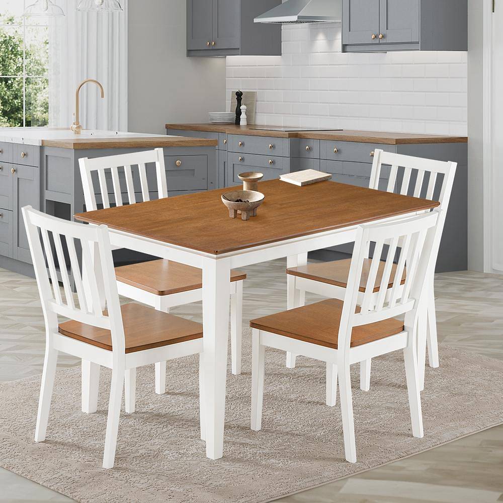 White dining table online and chairs