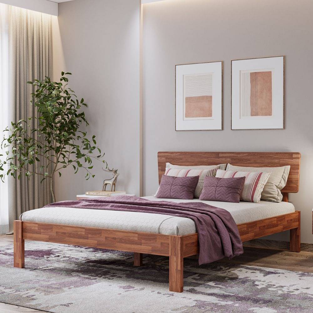 Teak wood double cot bed clearance price