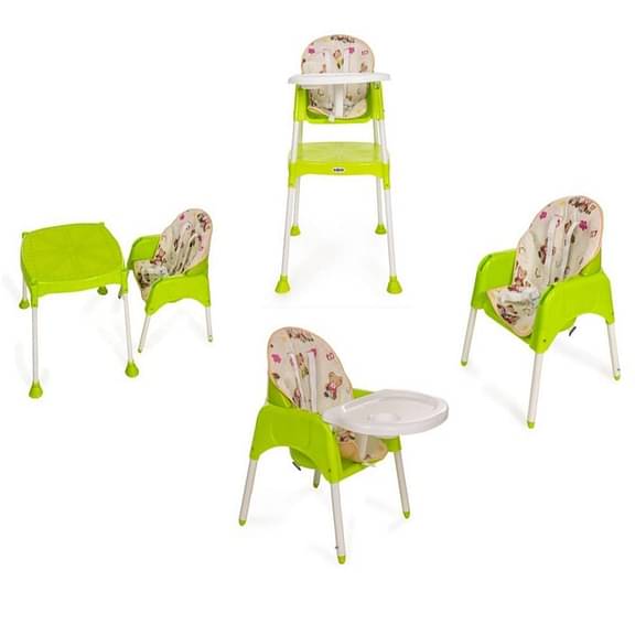 Wakefit Winnie 3 in 1 Convertible Baby High Chair (Green)