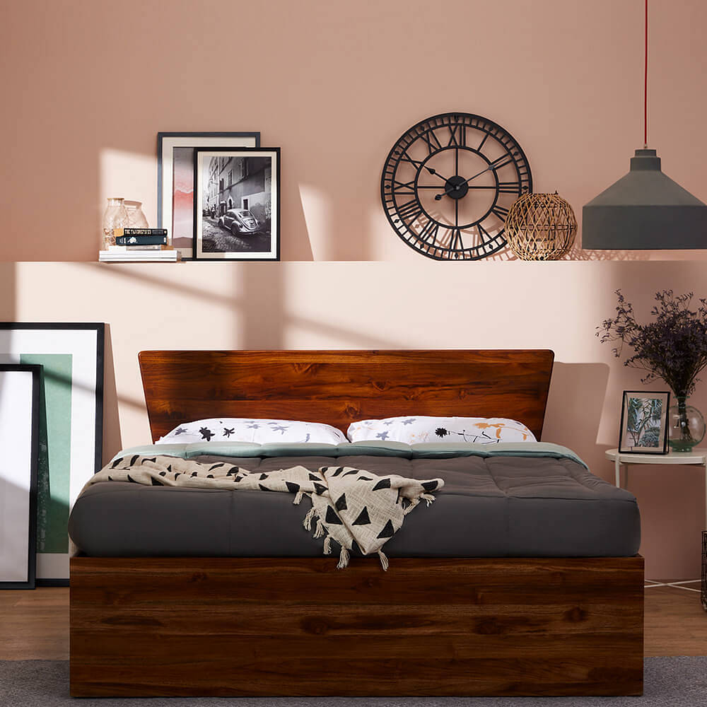 wooden bed with mattress sale