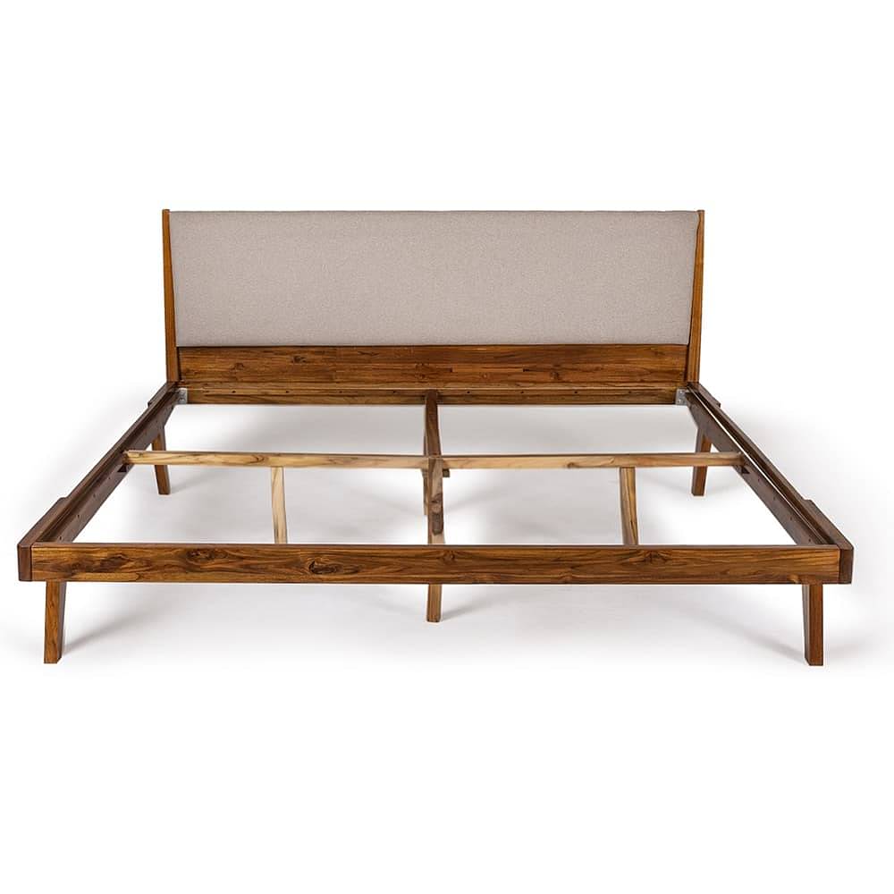 wakefit lynx teak wood bed with storage