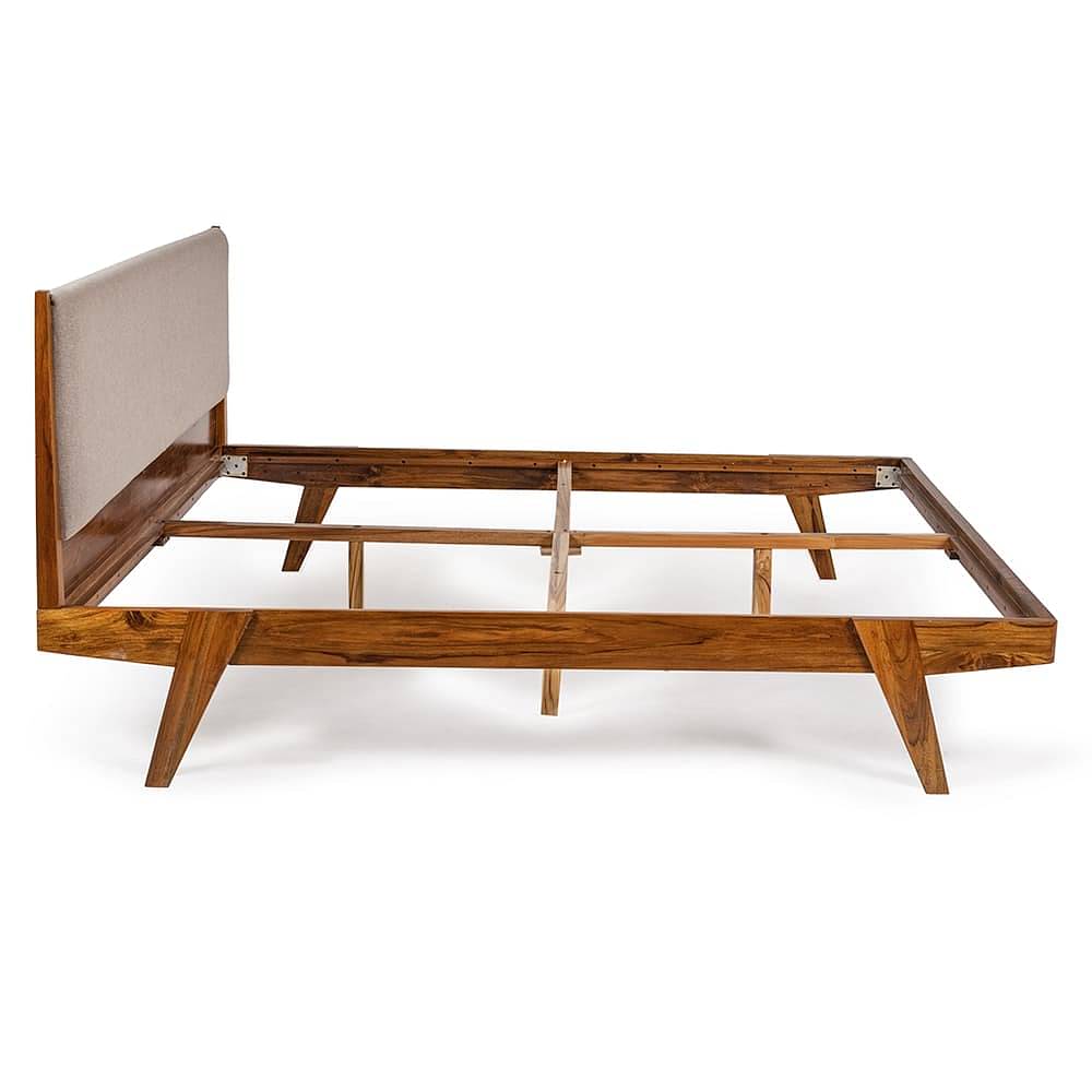 wakefit lynx teak wood bed with storage