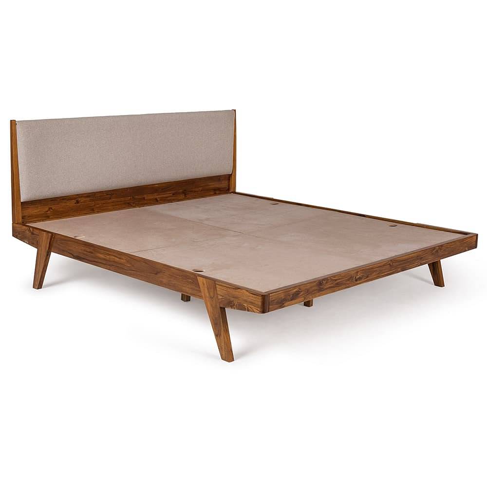 wakefit lynx teak wood bed with storage