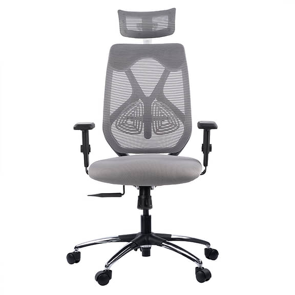 Wakefit Gravita High Back Office Chair (White and Grey)