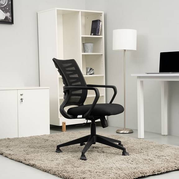 Wakefit Selfie Medium Back Nylon Base Office Chair (Black) : DIY (Do-It-Yourself )Assembly