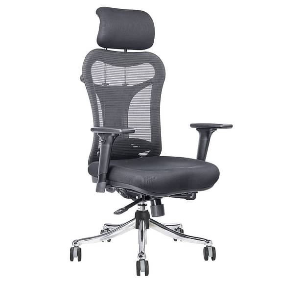 Wakefit Airavat High Back Chrome Base Office Chair (Black)