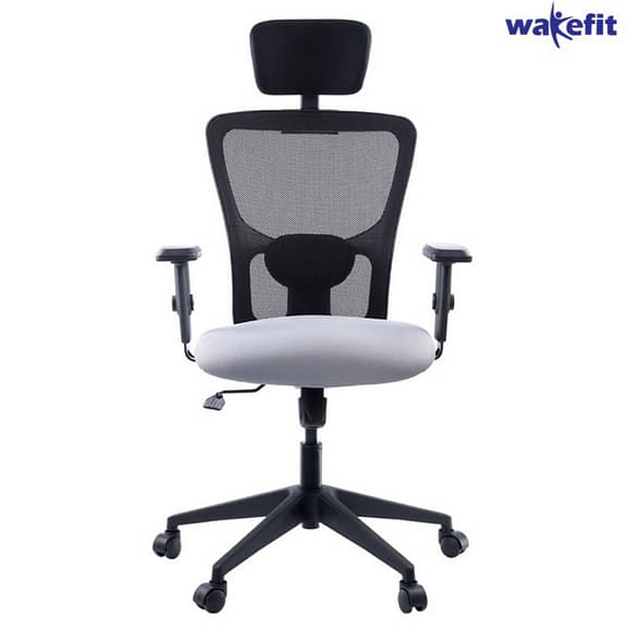 Wakefit Albus High Back Nylon Base Office Chair (Black & Grey)