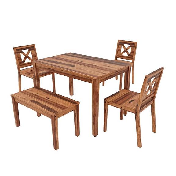 Wakefit Manjano 4 seater sheesham wood Dining set