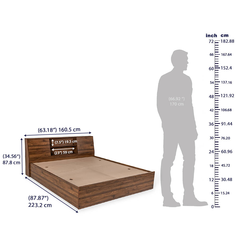 wakefit orion storage engineered wood bed