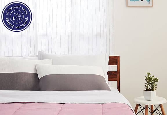 Wakefit Sleeping Pillow - Set of 2 (Height Adjustable) + Free Extra Fiber (300 gms)
