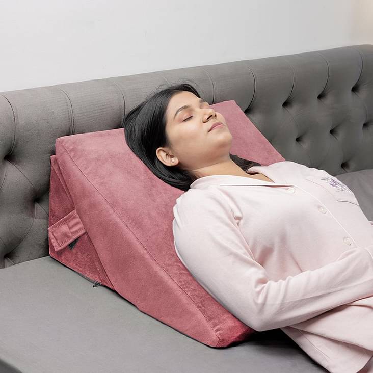 OasisSpace Bed Wedge Pillow for Sleeping, Back Positioning