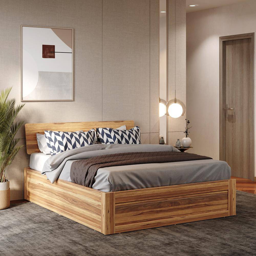 Buy Auriga Sheesham Wood Bed with Storage for ₹24200| Wakefit