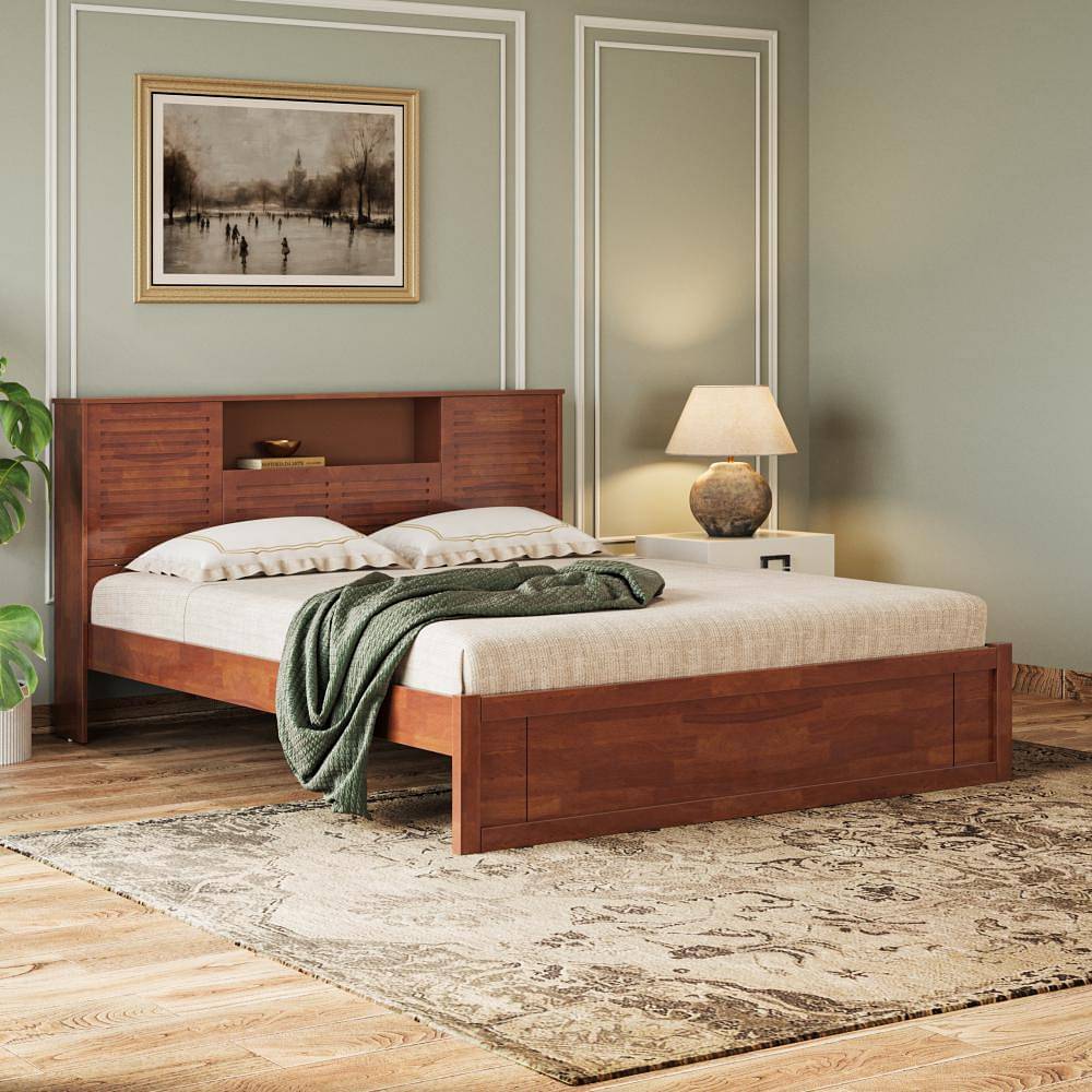 Solid wood king size on sale bed without storage