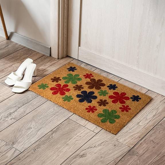 Wakefit Parijat Printed Multi Colour Rectangular Coir Doormat With Heavy Duty PVC Backing (45x75x1.5cms)