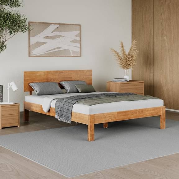 Wakefit Rico Solid Wood Queen Size Without Storage Bed
