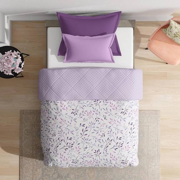 Wakefit Single Siliconised Microfibre Cotton Comforter 220 GSM (Lavender Mist)