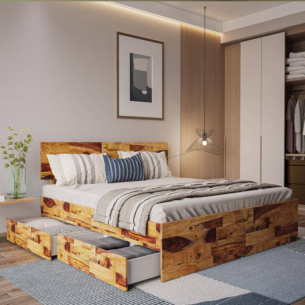 Sheesham wood outlet cot price