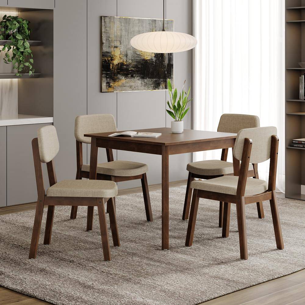 Buy Solid Wood Square 4 Seater Dining Set Yacon Online At Best Price In ...