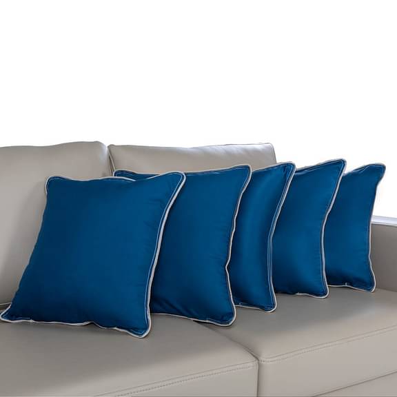 Wakefit Hollow Fibre Filled Cushion, 16x16 Inch, Dark Teal Set of 5 (Can be used, with or without cover)