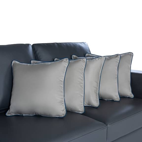 Wakefit Hollow Fibre Filled Cushion, 16x16 Inch, Grey Set of 5  (Can be used, with or without cover)