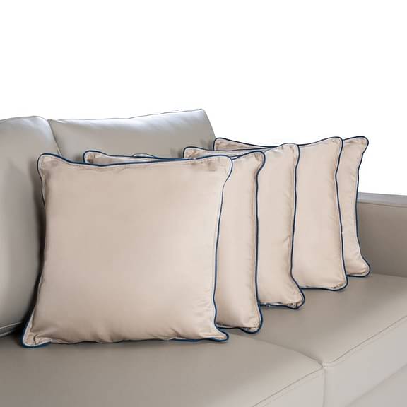 Wakefit Hollow Fibre Filled Cushion, 16x16 Inch, Taupe Set of 5 (Can be used, with or without cover)