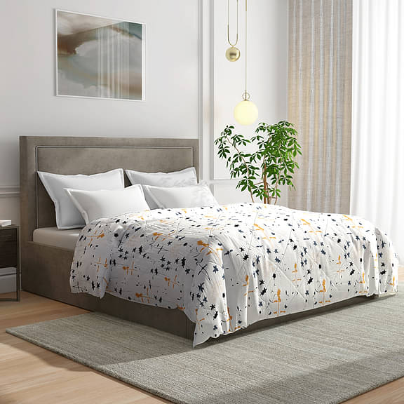 Wakefit Single Siliconised Microfibre Cotton Comforter (Serene Flora)