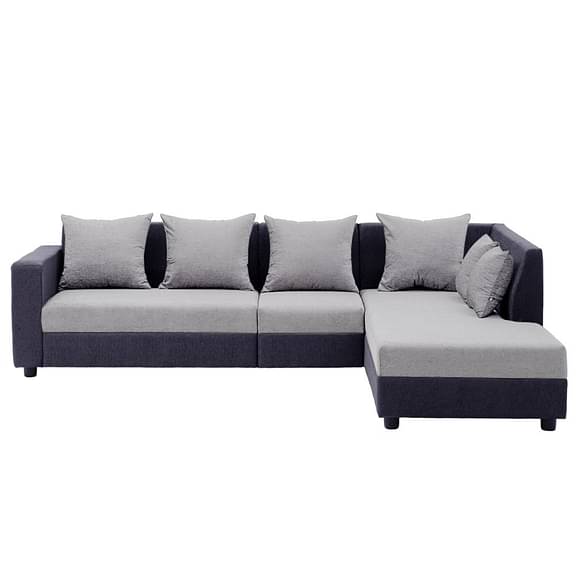 Wakefit Skiver L Shape 6 Seater Sofa Set (3 Seater + Right Aligned Chaise)