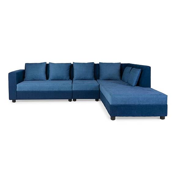Wakefit Skiver L Shape 6 Seater Sofa Set (3 Seater + Right Aligned Chaise)